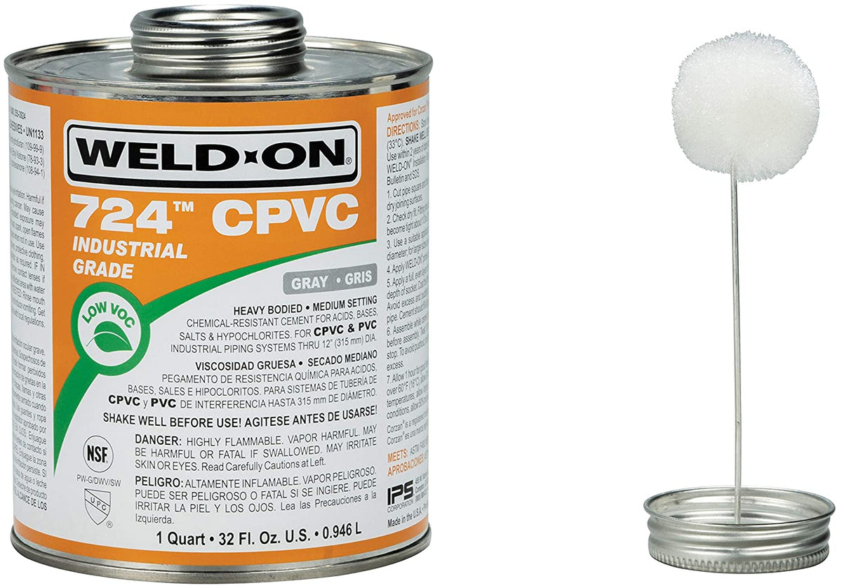 Pegamento Tuberia CPVC 1 Lt Weld On 724 Uso Industrial Gris AQUADUSA Pegamento tuberia cpvc 1 lt weld on 724 uso industrial gris aquadusa